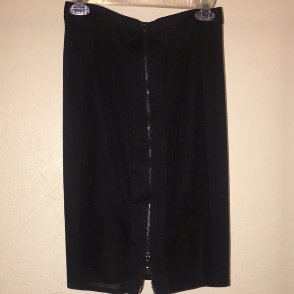 Black pencil shirt with mesh over lay - Picture 1 of 2